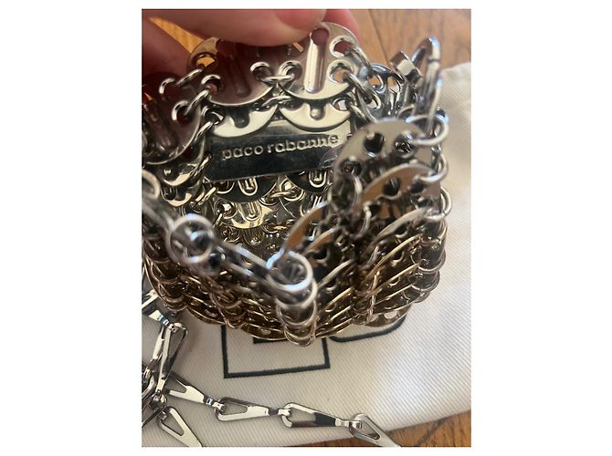 Paco Rabanne borsa mini 1969 a catena oro e argento D'oro - vista 3