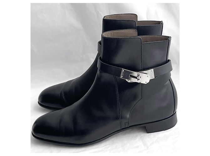 Hermès Botins Neo icônicos com Kelly Lock Preto - vista 3