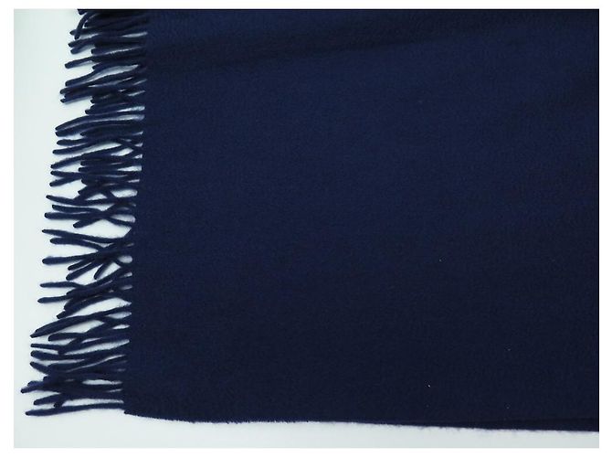 Hermès NEW HERMES PLAID CASHMERE WOOL BLUE CASHMERE WOOL BLANKET - view 3