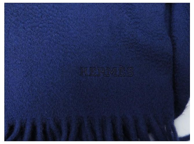 Hermès NEW HERMES PLAID CASHMERE WOOL BLUE CASHMERE WOOL BLANKET - view 5