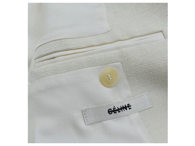 Chaqueta Céline Phoebe Philo de lino crema - vista 4
