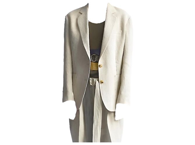 Chaqueta Céline Phoebe Philo de lino crema - vista 6