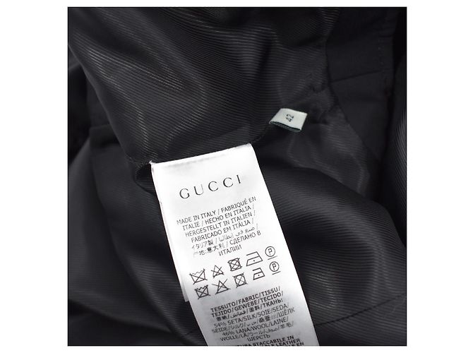 Vestido sem mangas Gucci em cady preto de lã e seda - vista 6