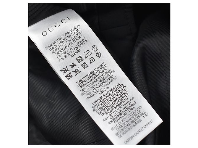 Vestido sem mangas Gucci em cady preto de lã e seda - vista 7