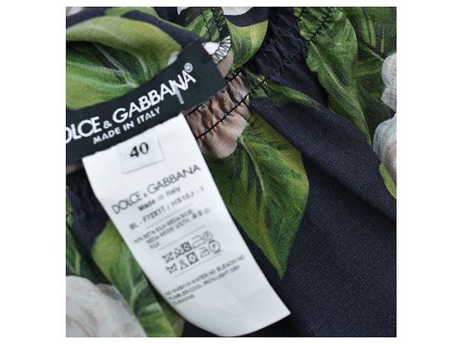 Dolce & Gabbana Seiden Volant Bluse Schwarz - Ansicht 4