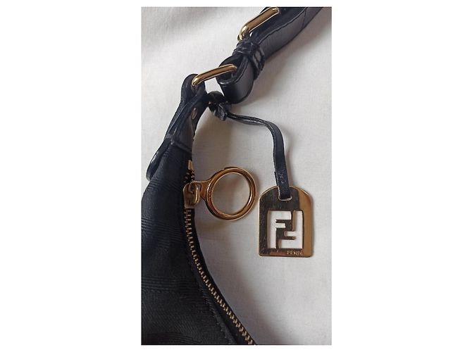 Demi Jour Borsa Fendi nera con motivo zebra in tela e pelle Nero - vista 3