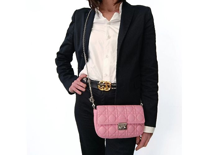Borsa Dior Christian Dior Miss Dior Promenade in pelle rosa - vista 7