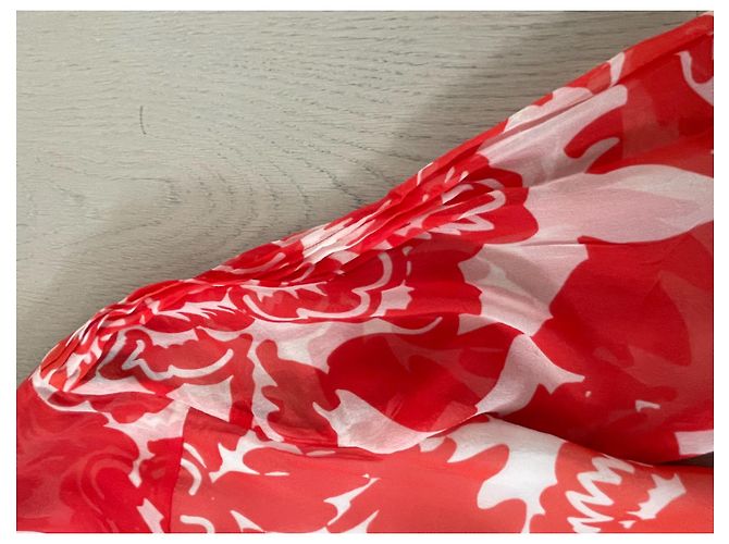 Diane Von Furstenberg Seidenkleid rot weiß - Ansicht 4
