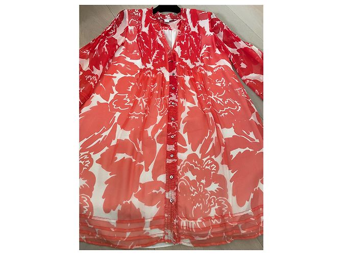 Diane Von Furstenberg Seidenkleid rot weiß - Ansicht 6