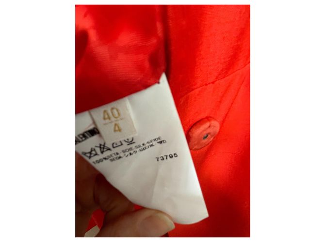 Abrigo de seda rojo Valentino Roja - vista 3
