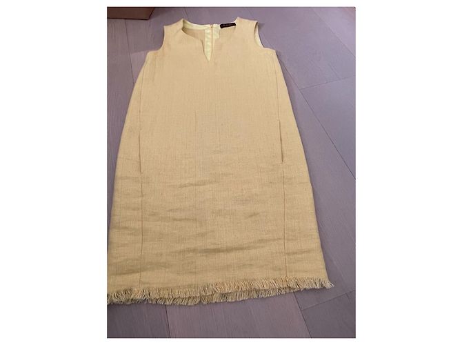 Vestido Loro Piana de lino amarillo - vista 3