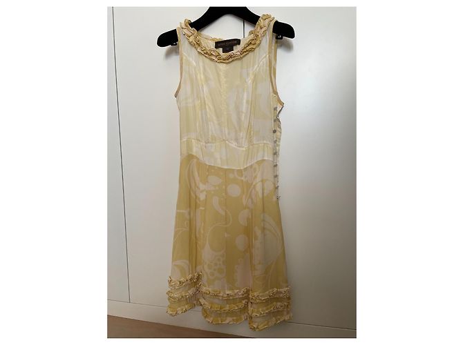 Vestido Louis Vuitton de seda amarillo - vista 3