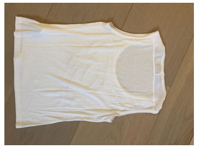 Top Blumarine branco de modal com strass - vista 3