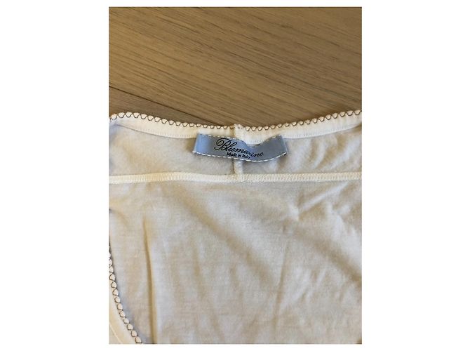 Top Blumarine branco de modal com strass - vista 4