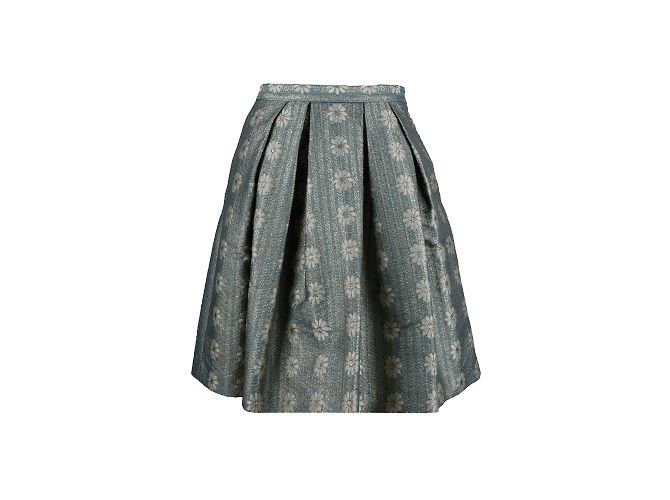 Red Valentino Minifalda acampanada plisada de jacquard Multicolor - vista 3