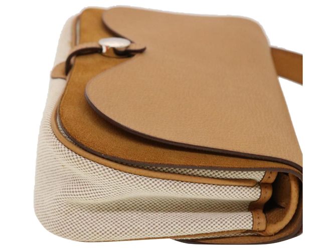 Hermès HERMES Colorado PM Borsa a Spalla Tela Pelle Beige Auth 42860UN Marrone - vista 3