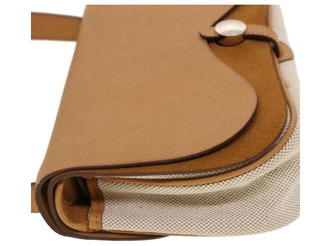 Hermès HERMES Colorado PM Borsa a Spalla Tela Pelle Beige Auth 42860UN Marrone - vista 4