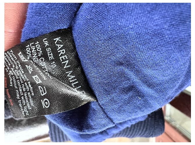 Karen Millen Top de algodón bordado con mangas voluminosas azul - vista 3