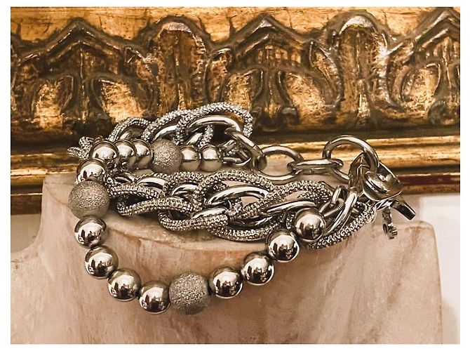 Pulseira DOLCE & GABBANA com corrente forrada em aço prateado Prata - vista 5