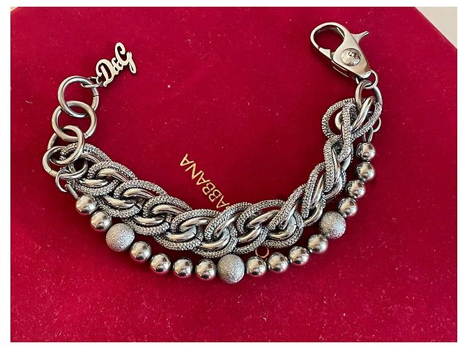 Pulseira DOLCE & GABBANA com corrente forrada em aço prateado Prata - vista 8