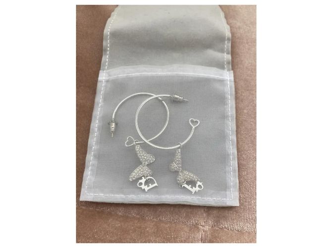 Dior-Schmetterlingsmonogramm-Kreolen Silber - Ansicht 3