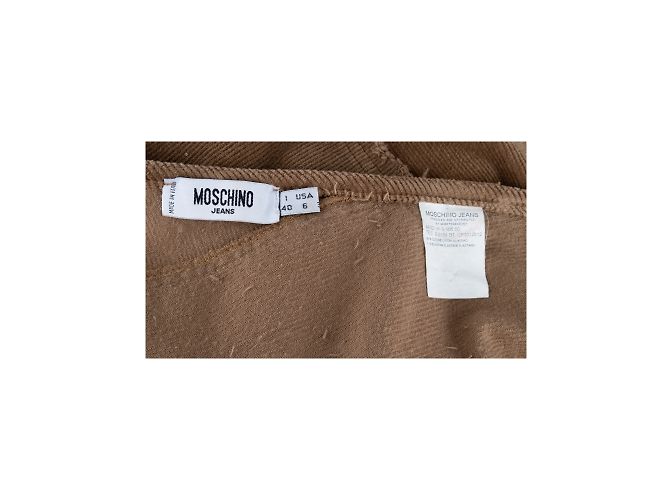 Moschino Jeans Falda De Sarga De Pana Castaño - vista 4