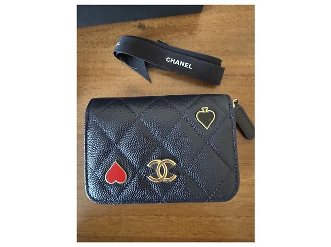 Chanel Spade & Heart VIP-Geschenkbrieftasche Marineblau - Ansicht 10