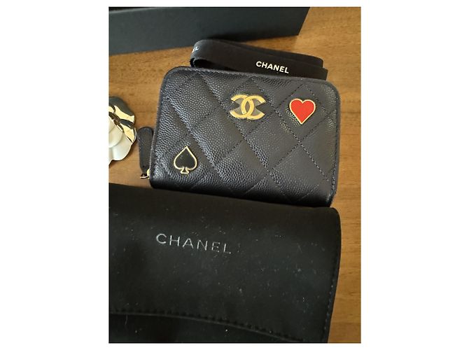 Chanel Spade & Heart VIP-Geschenkbrieftasche Marineblau - Ansicht 12