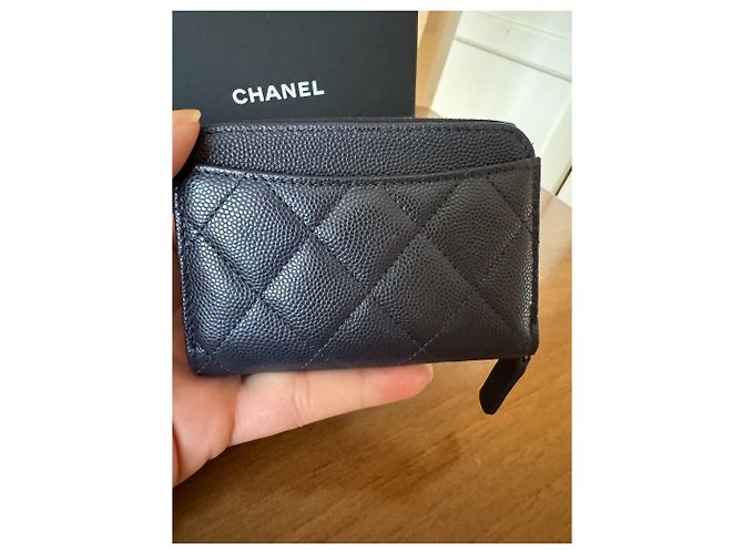 Chanel Spade & Heart VIP-Geschenkbrieftasche Marineblau - Ansicht 3