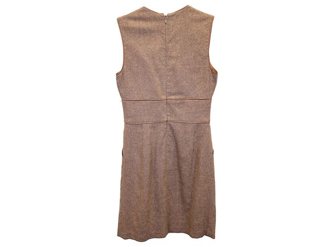 Adam Lippes Vestido sem mangas com decote em V Adam Lippies em lã bege Marrom - vista 3
