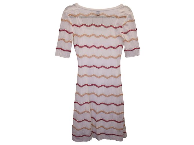 Abito M Missoni Wave Stripe in viscosa bianca Bianco - vista 3