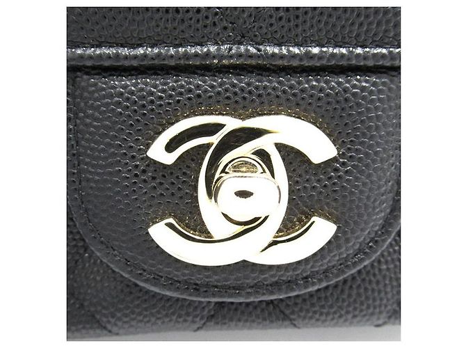 Chanel Bolsa Mini Quadrada Clássica Caviar com Aba - vista 10