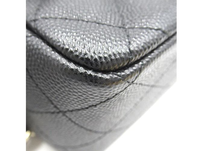 Chanel Bolsa Mini Quadrada Clássica Caviar com Aba - vista 13