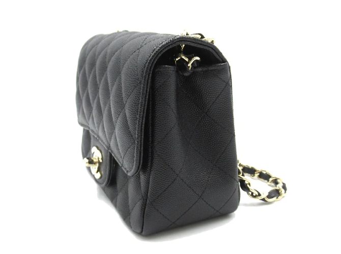 Chanel Bolsa Mini Quadrada Clássica Caviar com Aba - vista 3