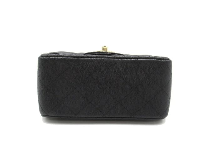 Chanel Bolsa Mini Quadrada Clássica Caviar com Aba - vista 4