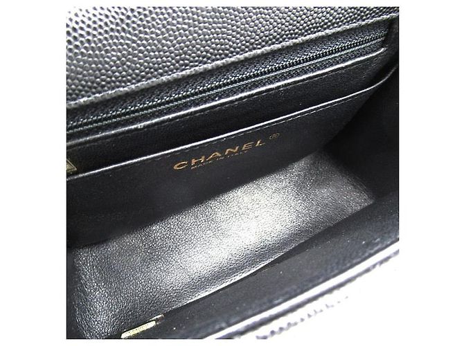 Chanel Bolsa Mini Quadrada Clássica Caviar com Aba - vista 7