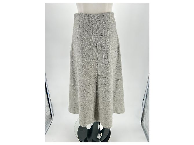 Autre Marque Faldas no firmadas T.International S de lana Gris - vista 2