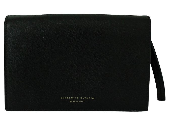 Charlotte Olympia Borsa a tracolla piccola "Kitty" in pelle nera - vista 3