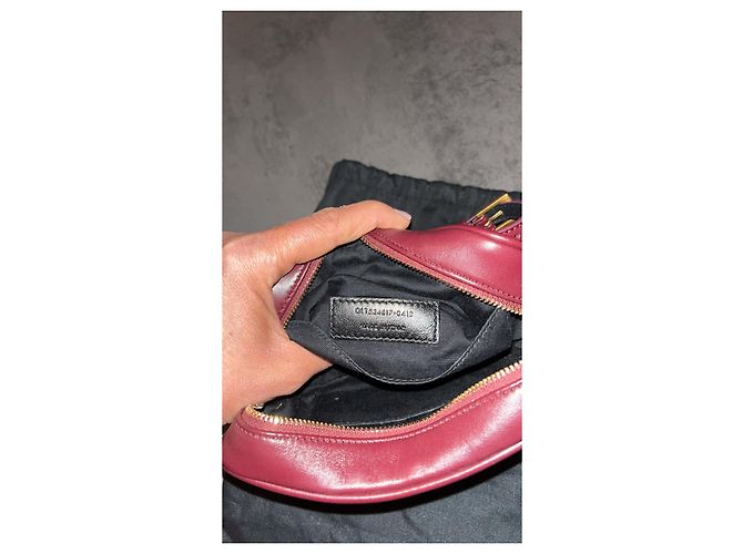 Cinto Saint Laurent Lou Vermelho escuro couro Bordeaux - vista 4