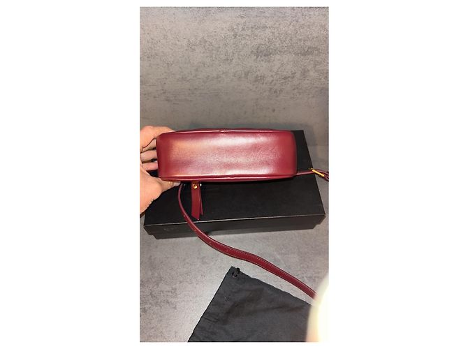 Cinto Saint Laurent Lou Vermelho escuro couro Bordeaux - vista 5