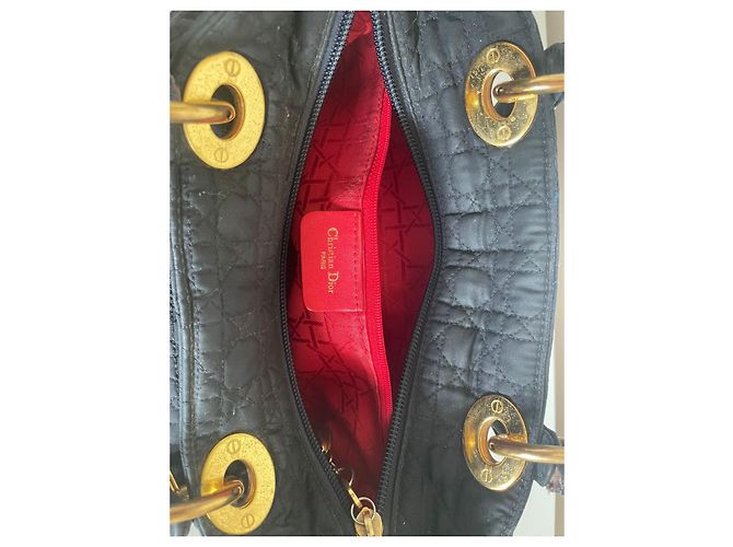 Dior Borsa Lady Dior Blu Navy in Cotone - vista 13