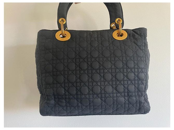 Dior Borsa Lady Dior Blu Navy in Cotone - vista 15