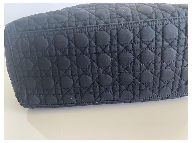 Dior Borsa Lady Dior Blu Navy in Cotone - vista 16