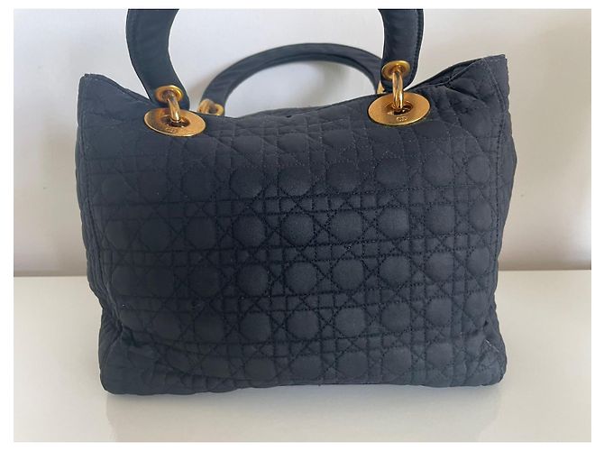 Dior Borsa Lady Dior Blu Navy in Cotone - vista 6