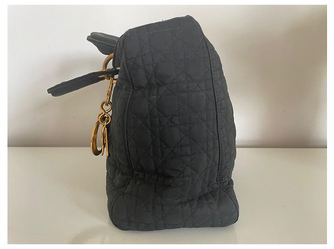 Dior Borsa Lady Dior Blu Navy in Cotone - vista 8