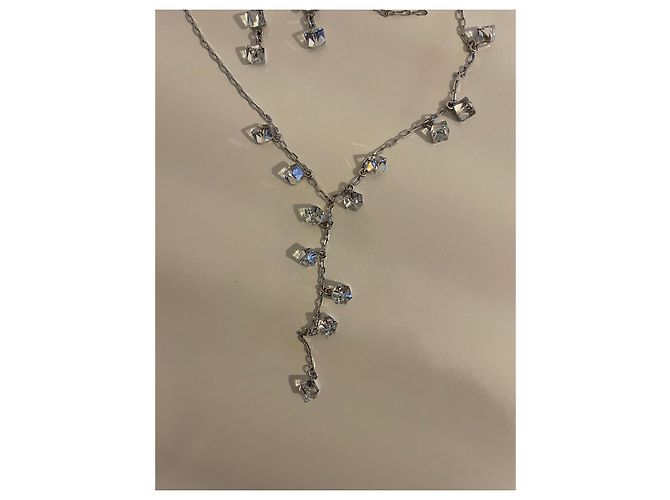 COLLANA E ORECCHINI SWAROVSKI CON CUBI DI CRISTALLO Bianco - vista 7