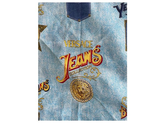 Fazzoletto vintage di Gianni Versace della collezione Hanky 51x53 Blu - vista 2