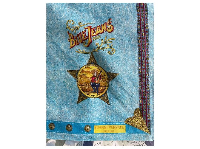 Fazzoletto vintage di Gianni Versace della collezione Hanky 51x53 Blu - vista 5