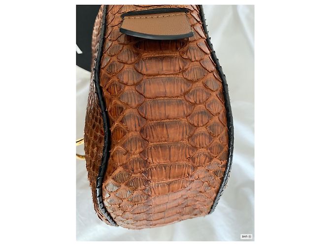 Bolso Delphine Delafon Patchwork de Piel Marrón Cocodrilo Cebra Leopardo - vista 7