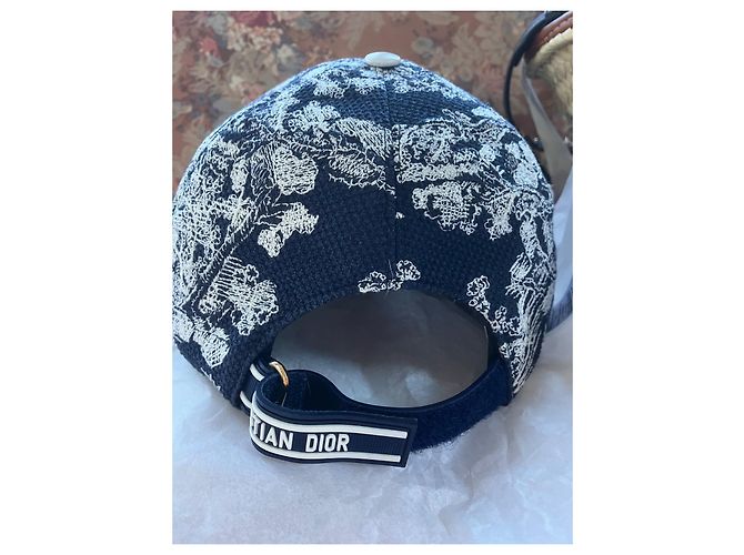 Gorra Christian Dior Sauvage bordada flores algodón Azul - vista 8